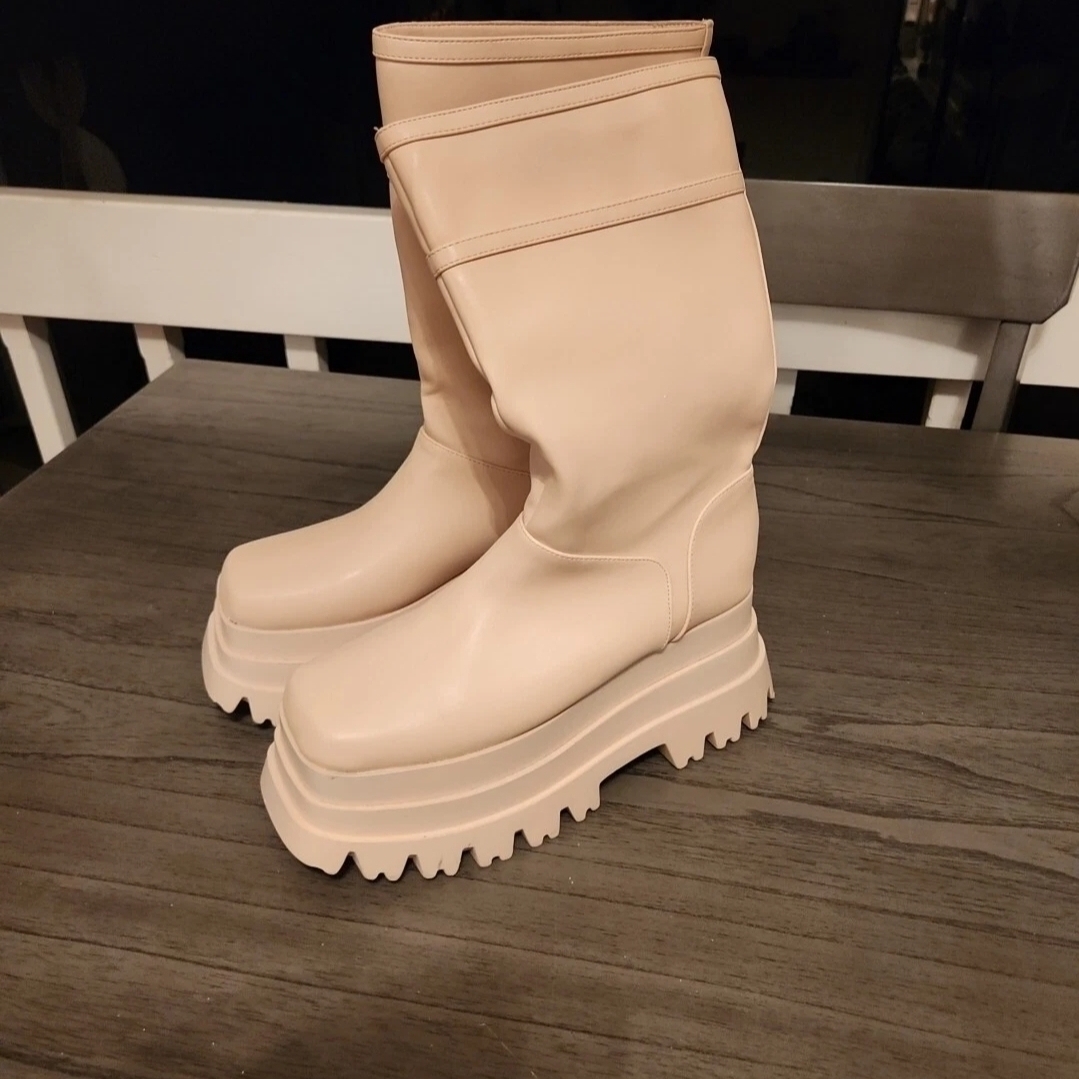 Cream Women's Platform Boots